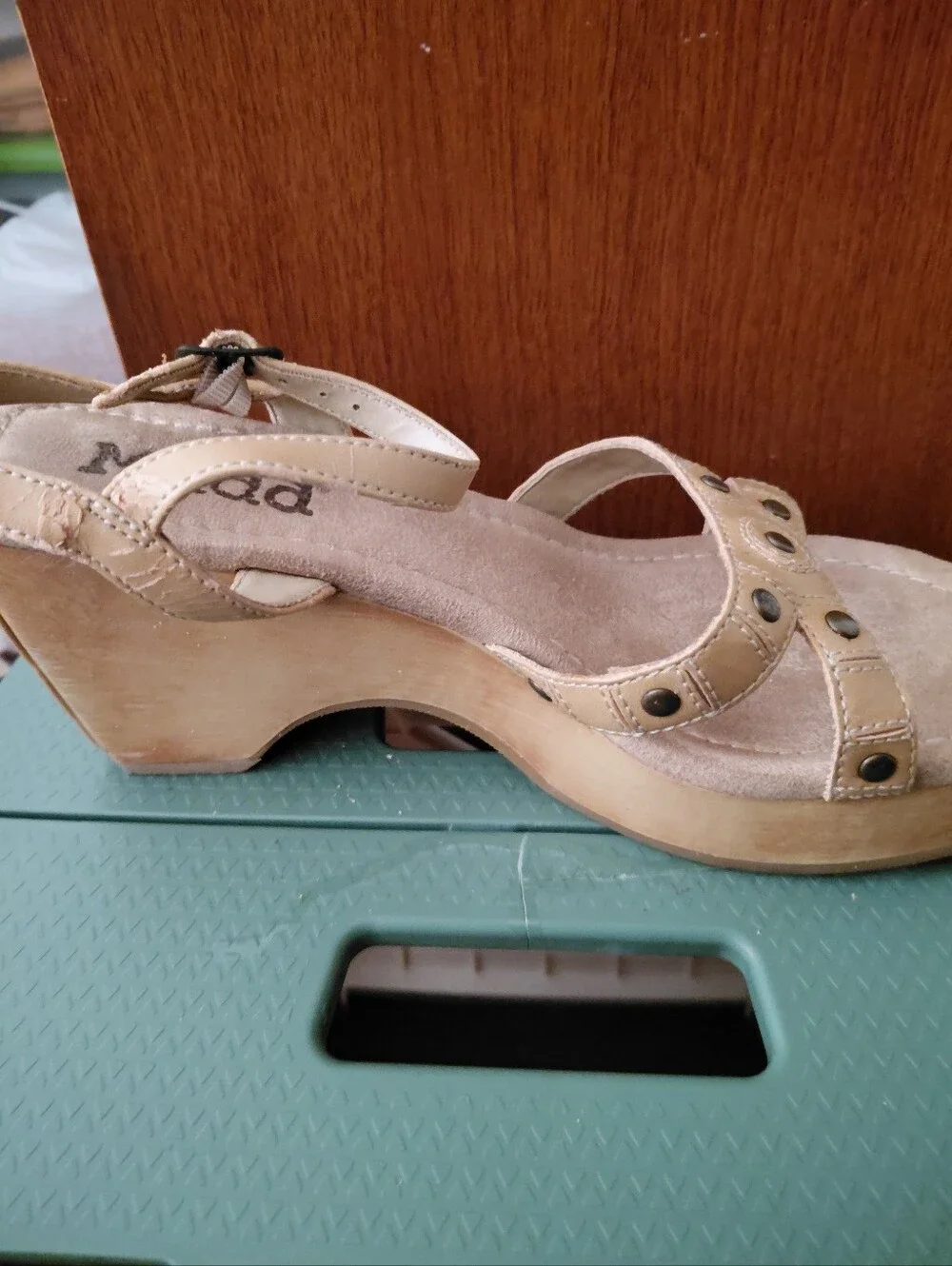 Mudd Tan Wedge Thong Sandals
